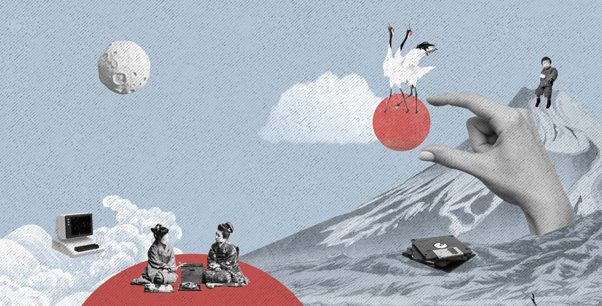 A landscape that describes cohesion between Bushido and innovation when it comes to design and abstraction that combines Japan and technology.